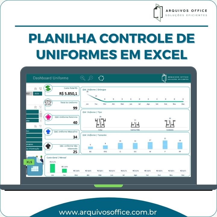 planilha controle de uniformes em excel