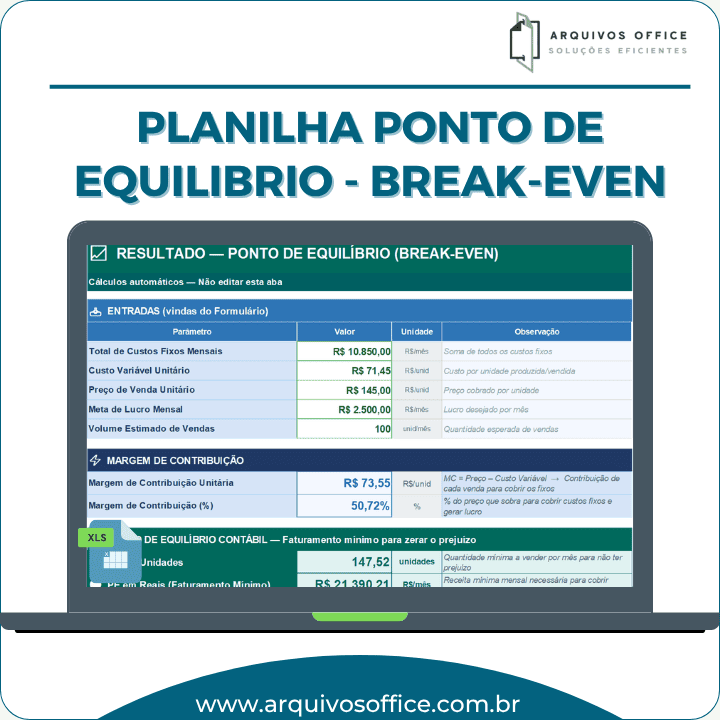 calculadora completa para ponto de equilibrio
