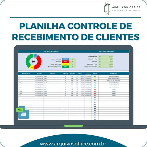 Planilha Controle de Recebimento de Clientes em Excel